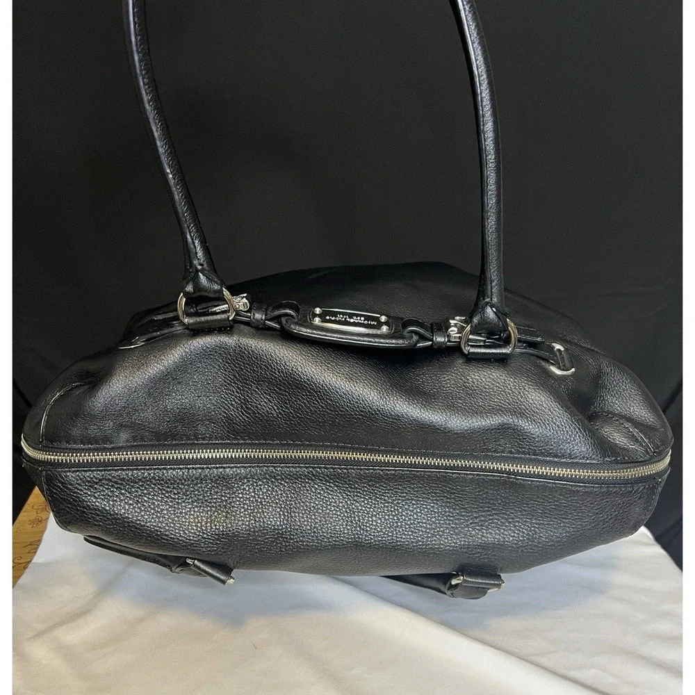 Michael Kors Black Pebble Leather Weekender Bag Luggage Satchel Bag Tote 16 x 13